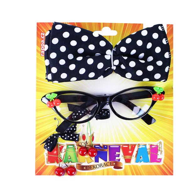 Retro cherries set with glasses 4 pcs for adults