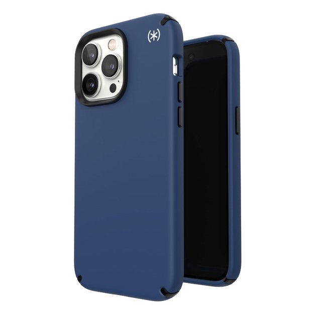 Speck Presidio2 Pro – iPhone 14 Pro Max dėklas su MICROBAN danga (Coastal Blue / Black / White)