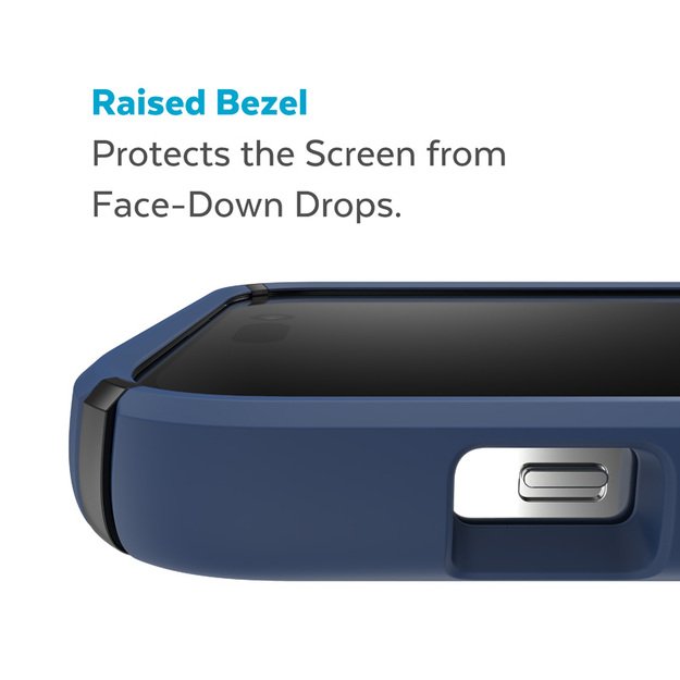 Speck Presidio2 Pro – iPhone 14 Pro Max dėklas su MICROBAN danga (Coastal Blue / Black / White) 33