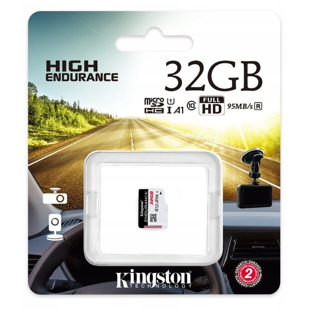 Kingston High-Endurance Micro SDHC – atminties kortelė 32 GB 10 klasės UHS-I U1 V10 30/95 MB/s 4
