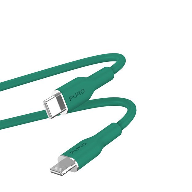 PURO ICON minkštas laidas – USB-C prie Lightning MFi 1,5 m (Jade)