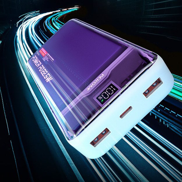 WEKOME WP-353 Vanguard serija – maitinimo blokas 10 000 mAh PD 20 W + QC 22,5 W (violetinė / permatoma)