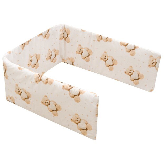 Crib bumper New Baby Love Teddy Bear beige