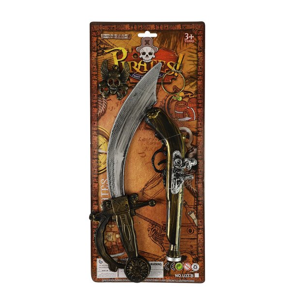 the pirate set of a gun and a sabre
