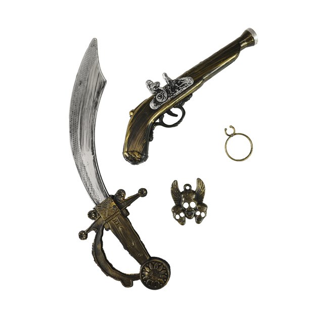 the pirate set of a gun and a sabre