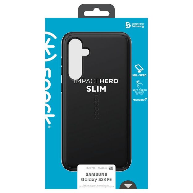 Speck ImpactHero Slim – dėklas, skirtas Samsung Galaxy S23 FE (juodas) 14