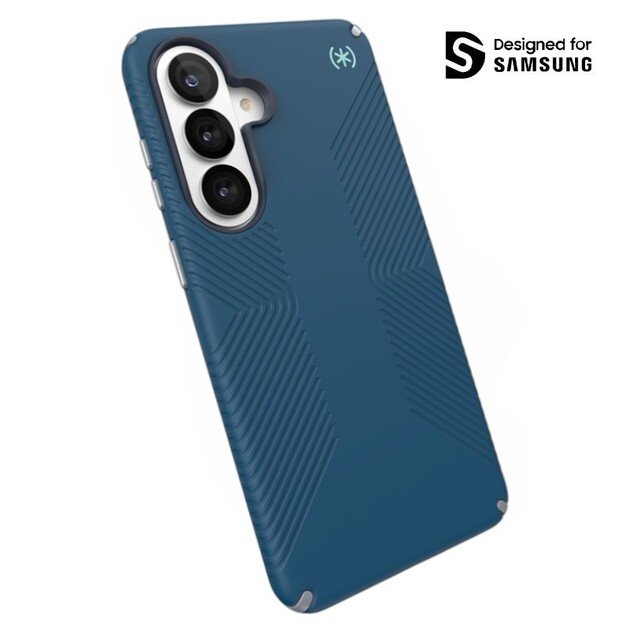 Speck Presidio2 Grip Magnet - Samsung Galaxy S26+ MagSafe Case (Deep Sea/Silver Metallic/Spell Blue)