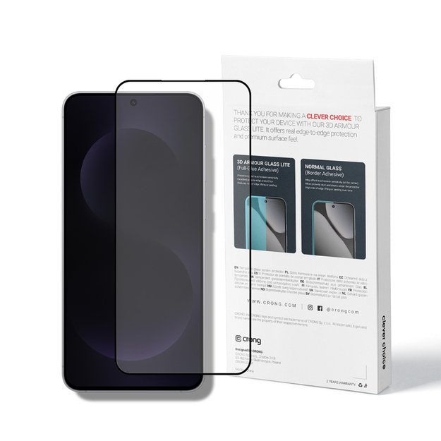 Crong 3D Armor Glass Lite - Full Glue Tempered Glass for Samsung Galaxy A36 / A37 / A56 / A57 / S24 FE / S25 FE 1