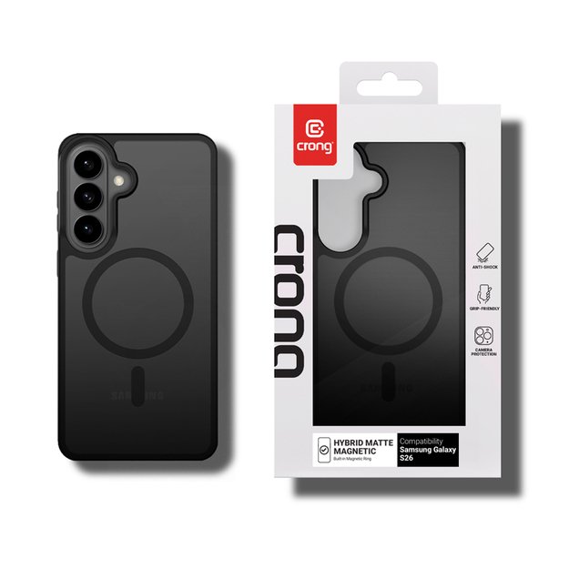 Crong Hybrid Matte Magnetic - MagSafe Case Samsung Galaxy S26 (Black) 5