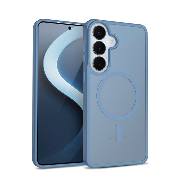 Crong Hybrid Matte Magnetic - MagSafe Case for Samsung Galaxy S26 (Blue) 1