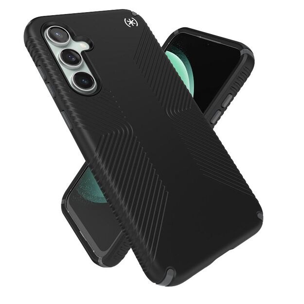 Speck Presidio2 Grip – dėklas, skirtas Samsung Galaxy S23 FE (juodas / juodas / baltas)