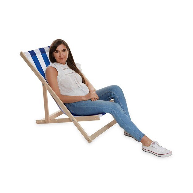 Garden beach foldable lounger Baby Mix blue and white 1