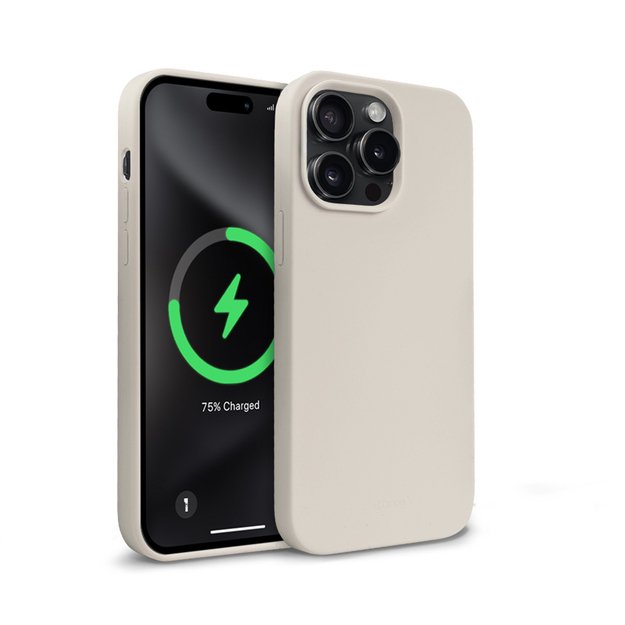 Crong Color Cover Magnetic – dėklas, skirtas iPhone 15 Pro MagSafe (akmens smėlio spalvos)