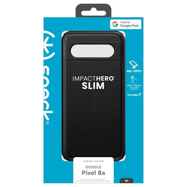 Speck ImpactHero Slim – dėklas, skirtas „Google Pixel 8A“ (juodas)