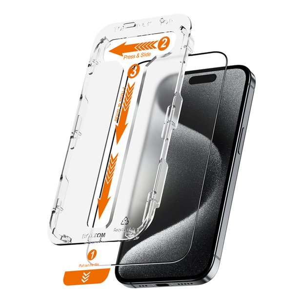 „Crong EasyShield 2-Pack“ – grūdintas stiklas, skirtas „iPhone 15 Pro Max“ (2 vnt.)