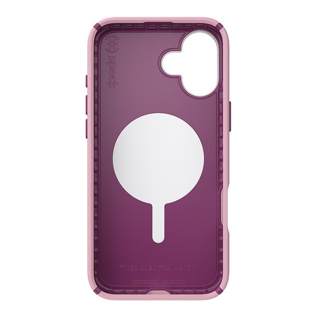 Speck Presidio2 Pro ClickLock & MagSafe – dėklas, skirtas iPhone 16 Plus (trečiadienio rožinė / Boysenberry violetinė / balta) 22