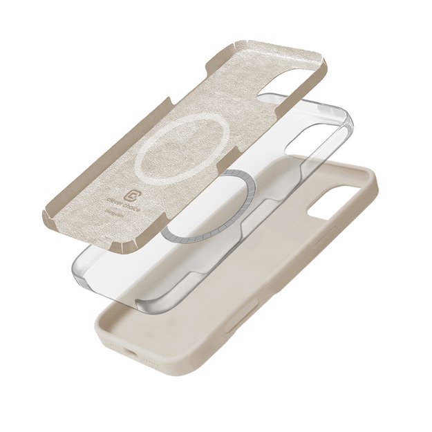 Crong Color Cover Magnetic – dėklas, skirtas iPhone 16 Pro MagSafe (akmens smėlio spalvos)