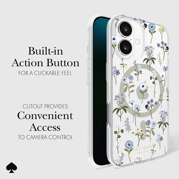 Kate Spade New York Protective MagSafe – dėklas, skirtas iPhone 16 (Precious Bloom) 15
