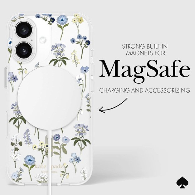 Kate Spade New York Protective MagSafe – dėklas, skirtas iPhone 16 (Precious Bloom)