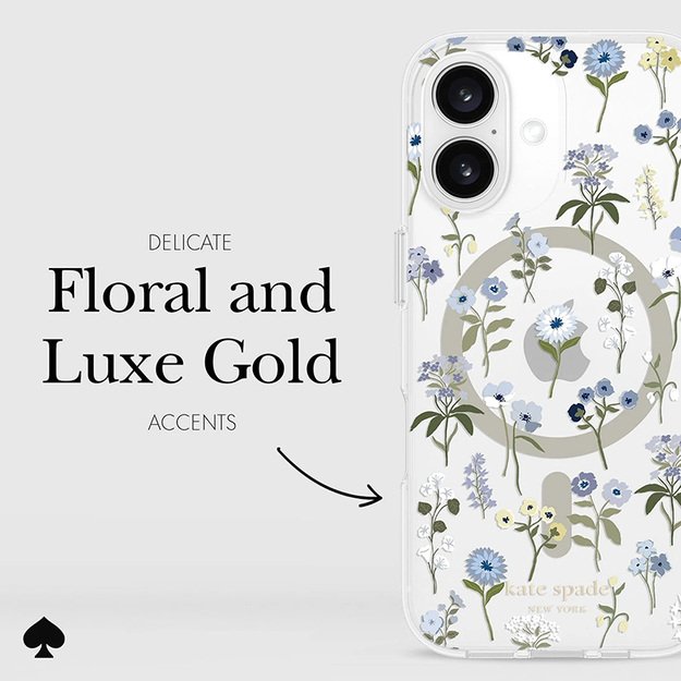 Kate Spade New York Protective MagSafe – dėklas, skirtas iPhone 16 (Precious Bloom)