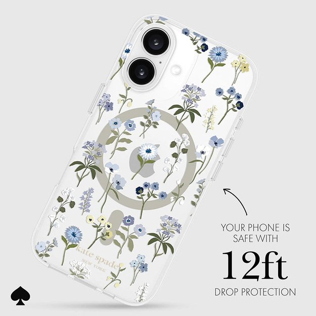 Kate Spade New York Protective MagSafe – dėklas, skirtas iPhone 16 (Precious Bloom)