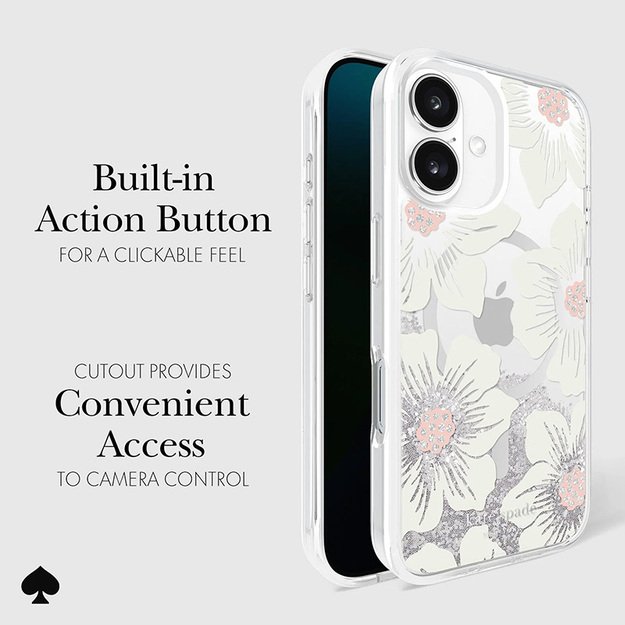 Kate Spade New York Liquid Glitter MagSafe – dėklas, skirtas iPhone 16 (Hollyhock) 22