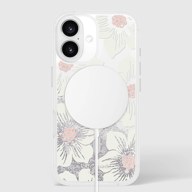 Kate Spade New York Liquid Glitter MagSafe – dėklas, skirtas iPhone 16 (Hollyhock) 19