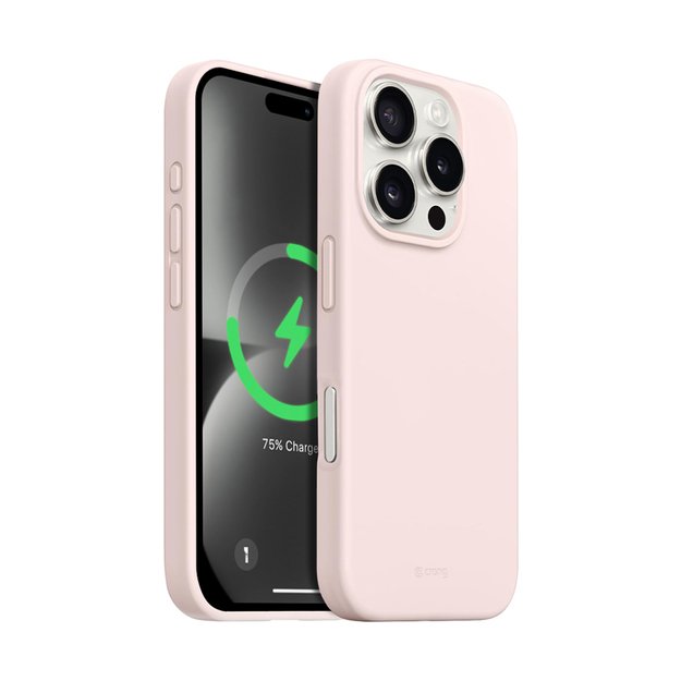Crong Color Cover Magnetic – dėklas, skirtas iPhone 16 Pro MagSafe (smėlio rožinė)