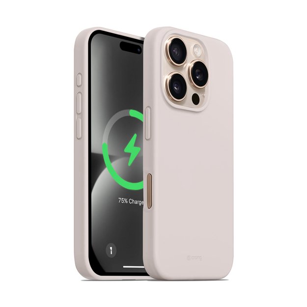 Crong Color Cover Magnetic – dėklas, skirtas iPhone 16 Pro MagSafe (smėlio rožinė)