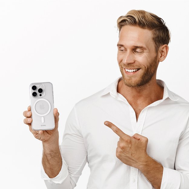 Crong Clear MAG dangtelis – iPhone 16 Pro Max MagSafe dėklas (skaidrus) 4