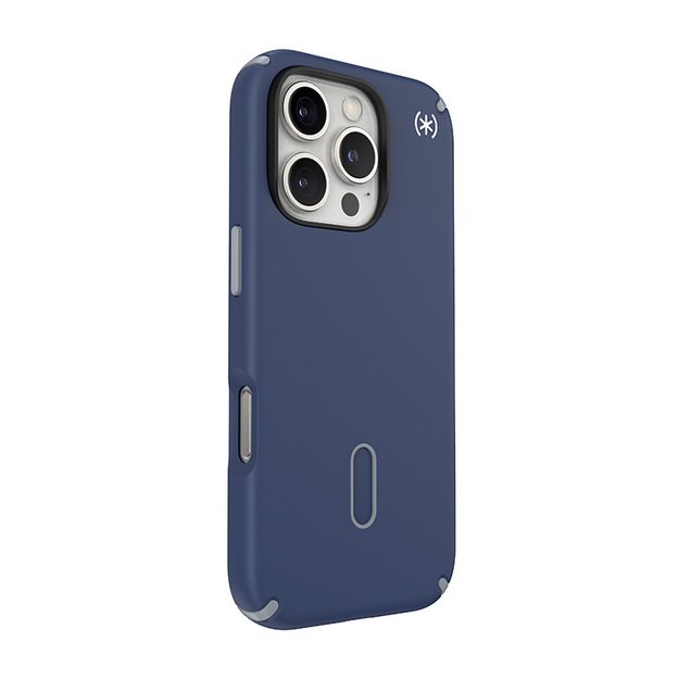 Speck Presidio2 Pro ClickLock & MagSafe – dėklas, skirtas iPhone 16 Pro (pakrantės mėlyna / dulkių pilka / balta) 12