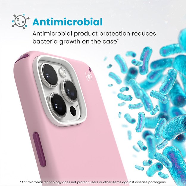 Speck Presidio2 Pro ClickLock & MagSafe – dėklas, skirtas iPhone 16 Pro Max (trečiadienio rožinė / Boysenberry violetinė / balta) 16