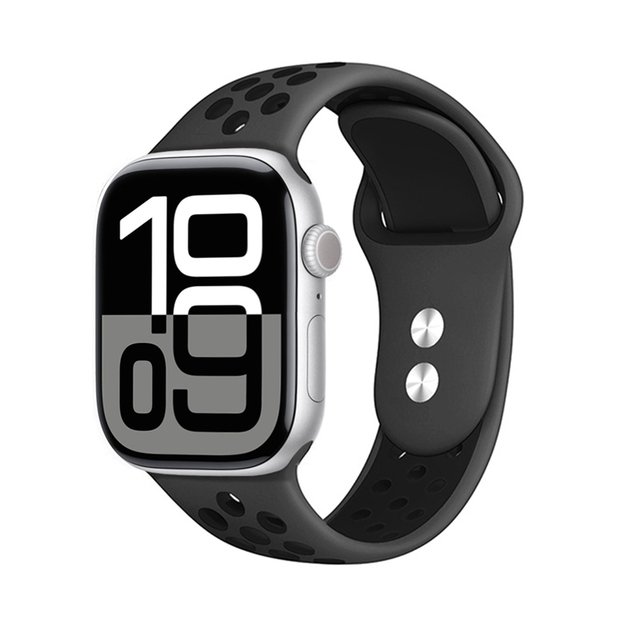 Crong Duo Sport – 38/40/41/42 mm dirželis Apple Watch (pilkas/juodas)