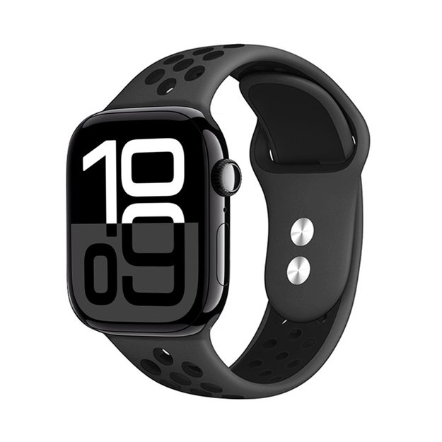 Crong Duo Sport – 38/40/41/42 mm dirželis Apple Watch (pilkas/juodas) 1