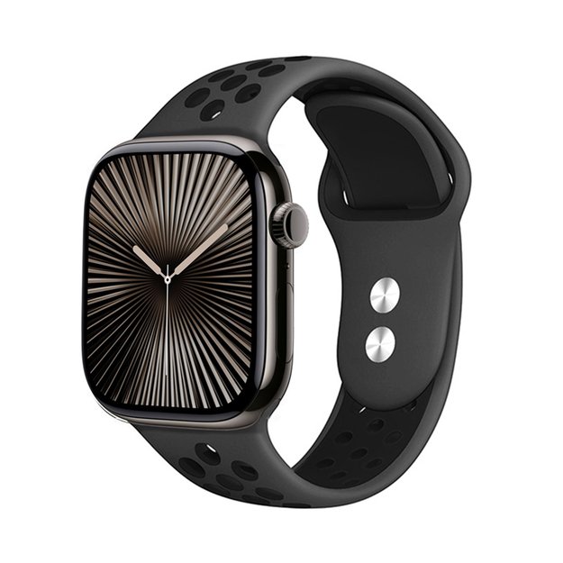 Crong Duo Sport – 38/40/41/42 mm dirželis Apple Watch (pilkas/juodas)
