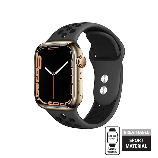 Crong Duo Sport – 38/40/41/42 mm dirželis Apple Watch (pilkas/juodas)