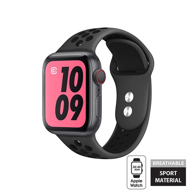 Crong Duo Sport – 38/40/41/42 mm dirželis Apple Watch (pilkas/juodas)