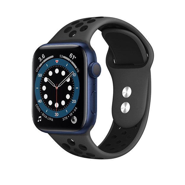 Crong Duo Sport – 38/40/41/42 mm dirželis Apple Watch (pilkas/juodas)