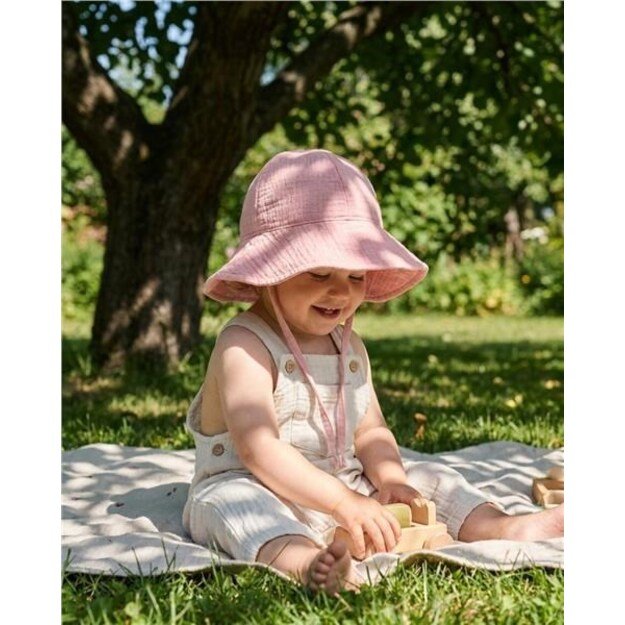 Baby Muslin Hat New Baby pink, 74 (6-9m)