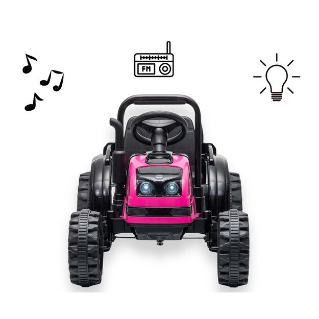 Electric tractor with trailer Milly Mally Farmer pink