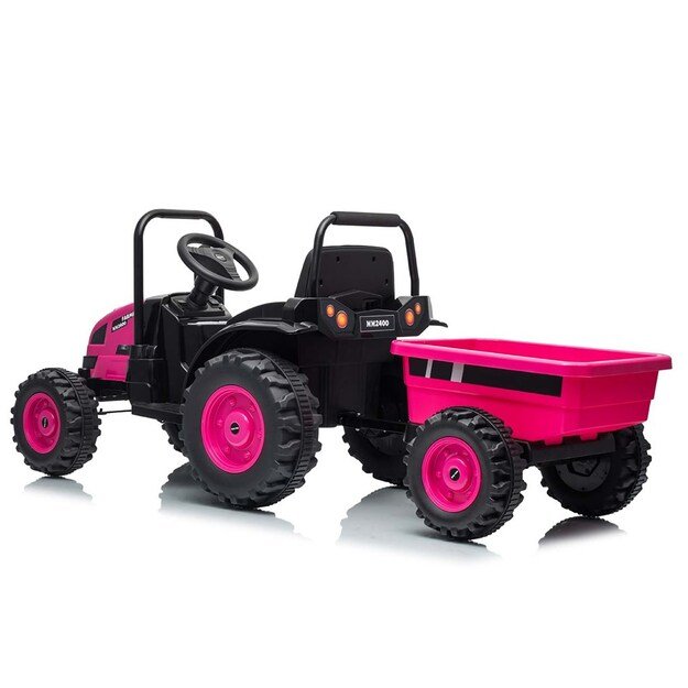 Electric tractor with trailer Milly Mally Farmer pink