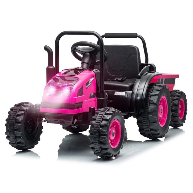 Electric tractor with trailer Milly Mally Farmer pink