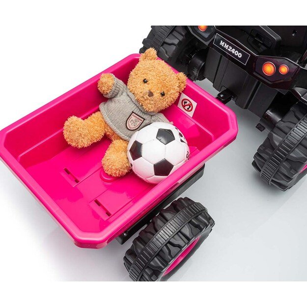 Electric tractor with trailer Milly Mally Farmer pink