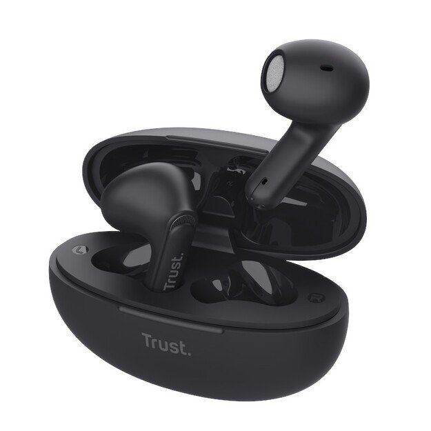 Trust Yavi – belaidės ausinės Bluetooth TWS su įkrovimo dėklu ir ENC (juoda)