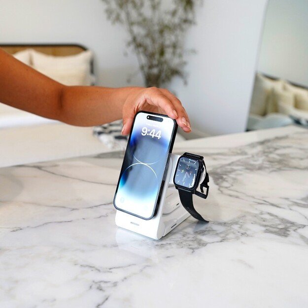 STM ChargeTree MAG – mobilusis belaidis įkroviklis „trys viename“ su „MagSafe“ (baltas) 9