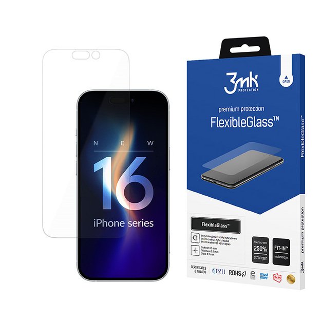 3mk FlexibleGlass – hibridinis stiklas, skirtas iPhone 16 Pro Max