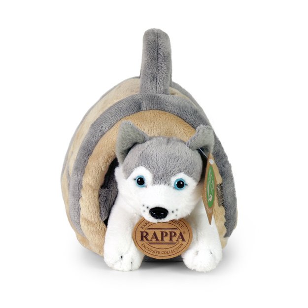 Plush Husky with crate 13 cm ECO-FRIENDLY