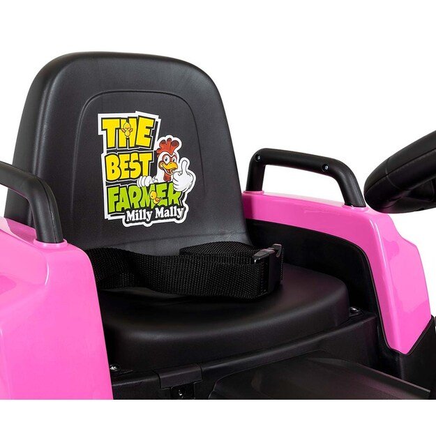 Electric tractor with trailer Milly Mally Rolly pink