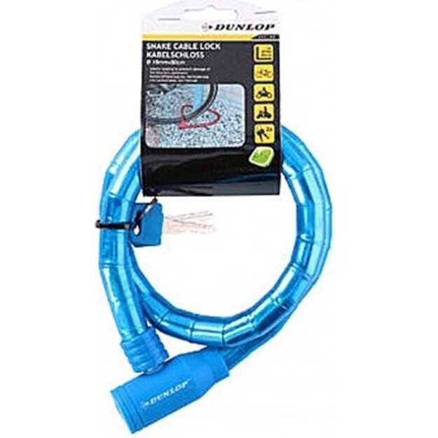 Dunlop anti-theft bicycle key lock (blue)