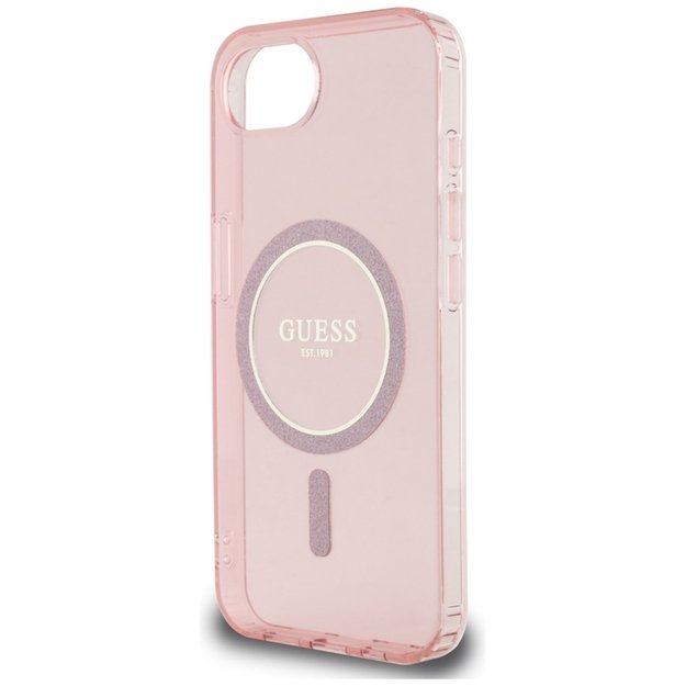 Guess IML Glitter Circle MagSafe - Case for iPhone 16e (pink)